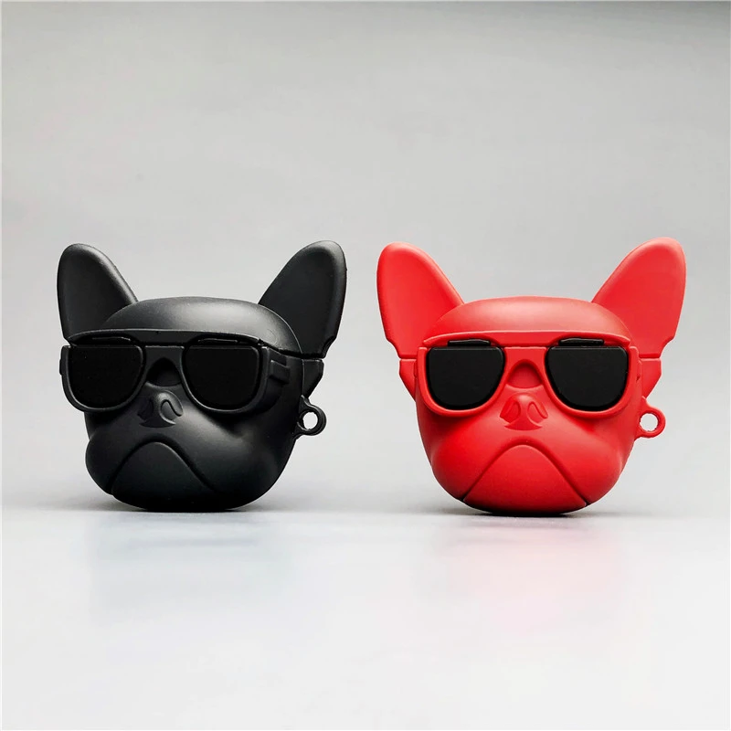 Модный трендовый милый 3D фирменный силиконовый чехол с бульдогом для Airpods 2
