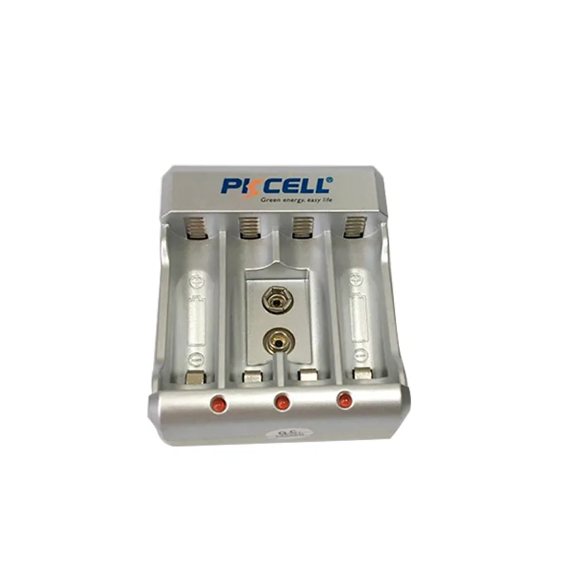 PKCELL 9V зарядное устройство 6F22 6LR61 ER9V Зарядка для 1-2 шт. aa aaa NIMH или NICD батареи с светодиодный светильник показывает