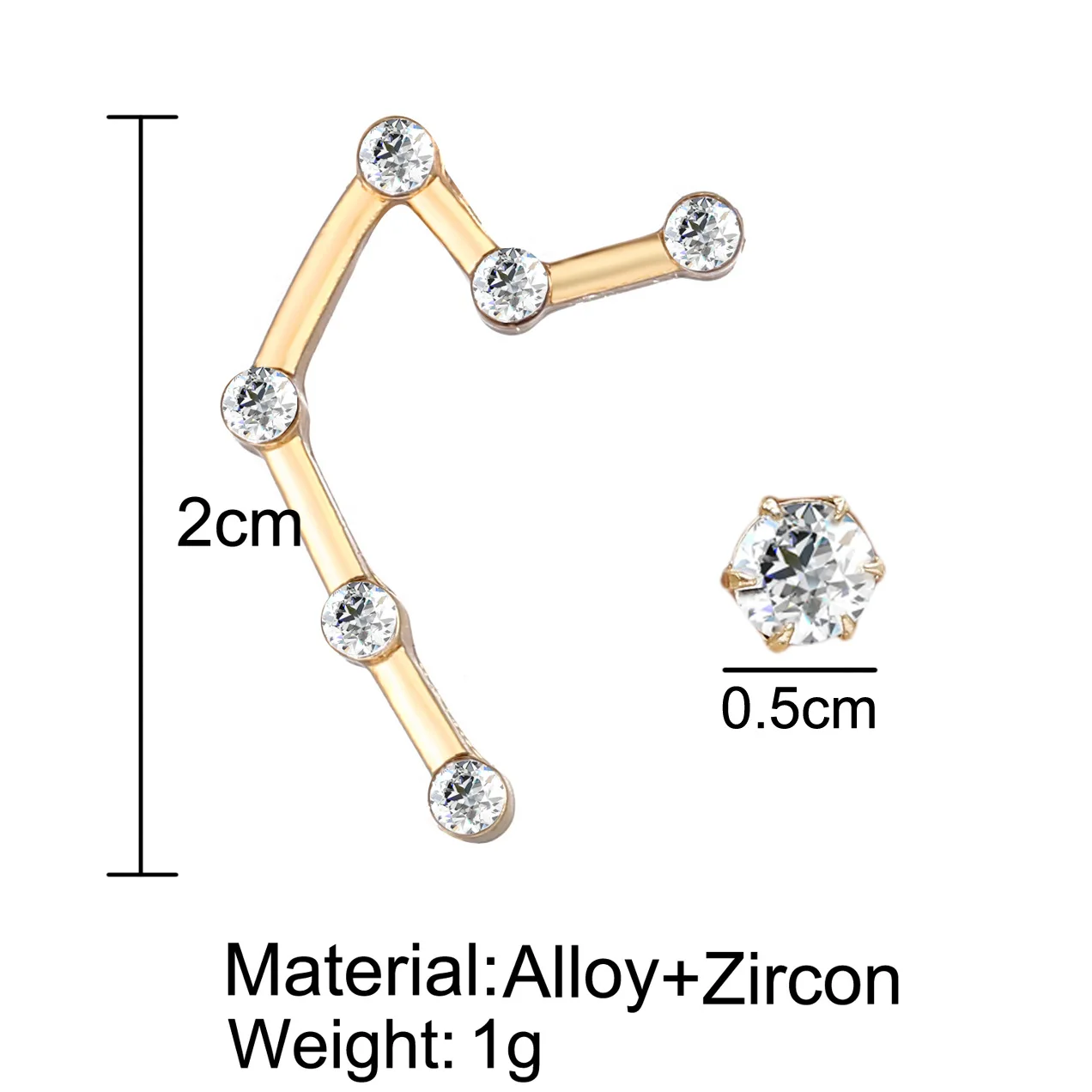 12 звезд созвездия асимметричные серьги-гвоздики Кристалл Зодиак Водолей Рак Скорпион пирсинг серьги-гвоздики женские ювелирные изделия подарок