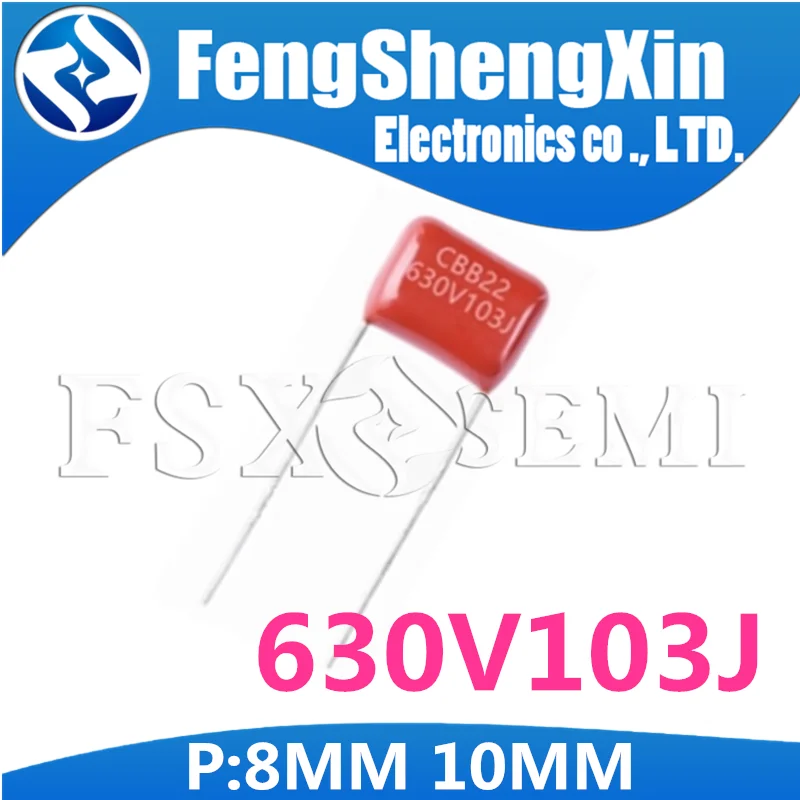 CBB22 630V103J 0 01 UF Pitch 10 мм 8 10NF 630 в 103 CBB полипропиленовый пленочный конденсатор