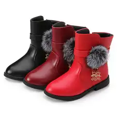 Лидер продаж, Детские повседневные ботинки новые осень-зима теплые кожаные сапоги высокое качество; детские зимние ботинки, ботинки для