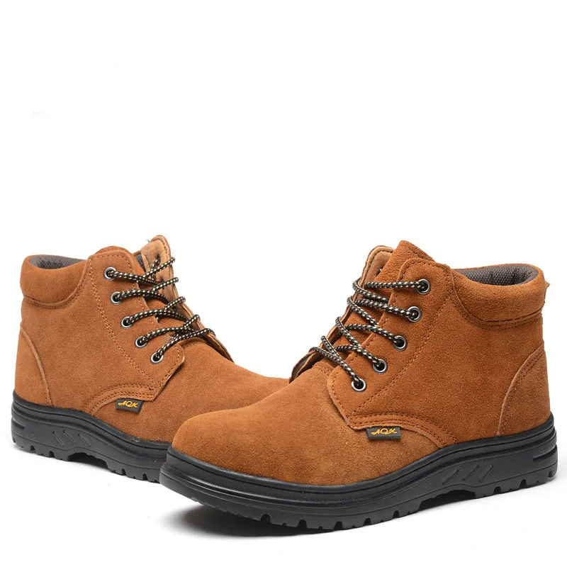 

Puimentiua Bao Cap Steel Toe Work Shoes Safty Shoes Anti Smashing Anti-Piercing Protective Shoes Breathable Wear Men's Shoes