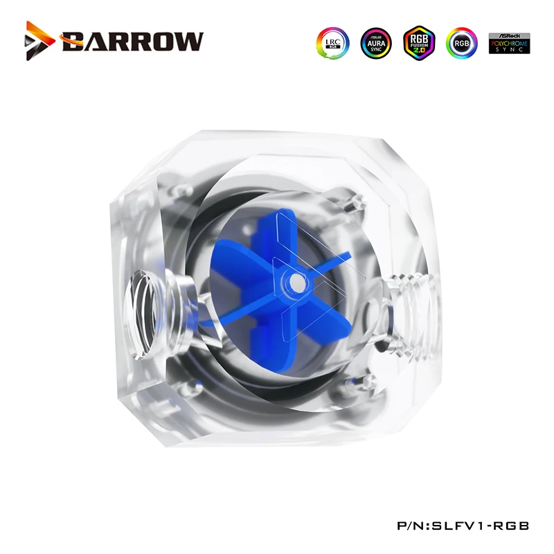 Barrow Computador Água Resfriamento Flow Velocity Meter Acrílico Rolamento de Cerâmica 5v Argb Flow Indicator Preto Verde Vermelho Azul Slfv1-rgb - Imagem 6