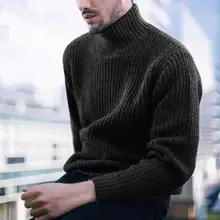 Men Casual Loose Turtleneck Sweaters Solid High Collar Striped Pullovers Knitted Sweaters Long Sleeve Warm Top Streetwear Cloth Men Casual Loose Turtleneck Sweaters Solid High Collar Striped Pullovers Knitted Sweaters Long Sleeve Warm Top Streetwear Cloth
