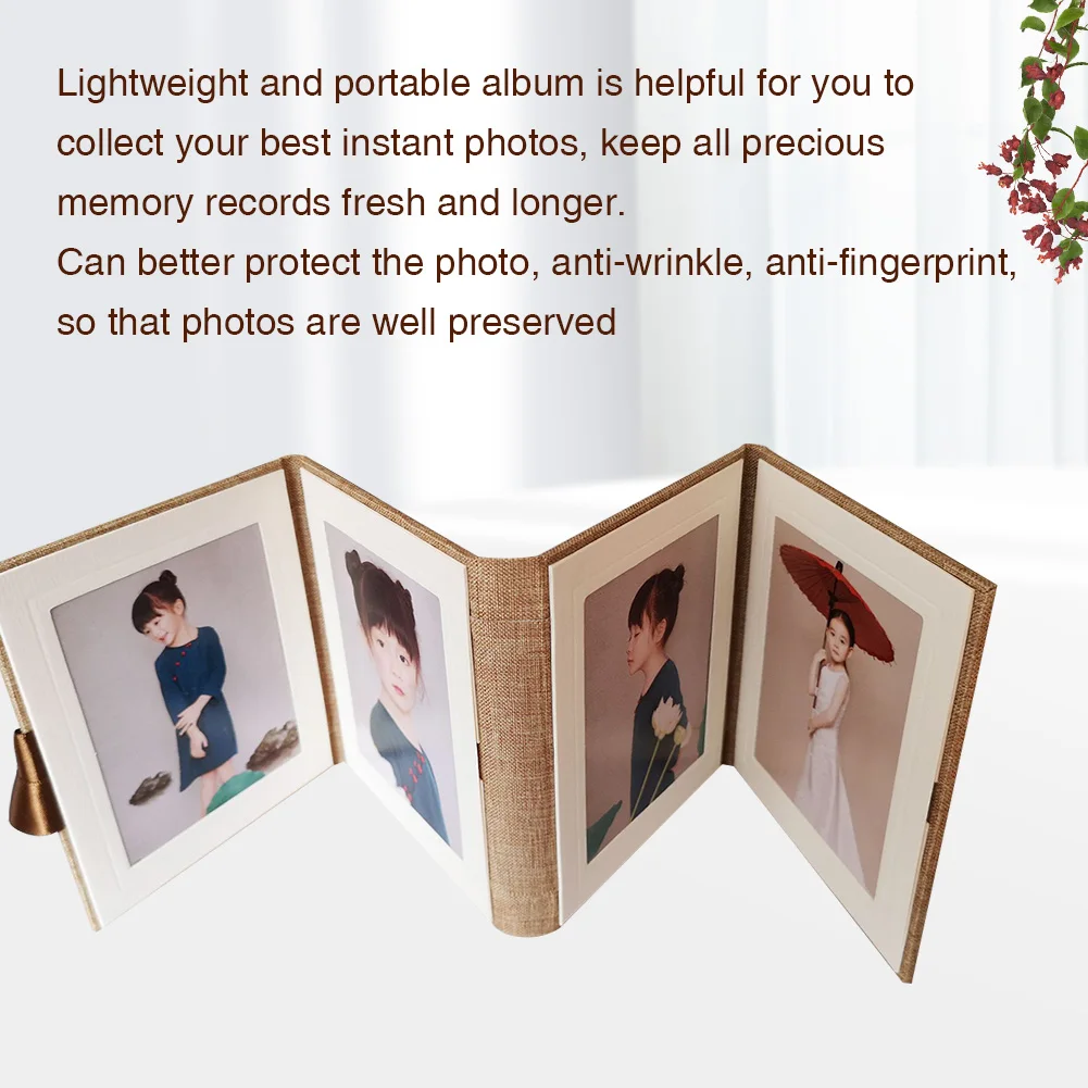 5 Inch Семья ремесло DIY скрапбук фотоальбом вставка тип 4 кармана юбилей с лентой складной ручной работы Свадебный подарок на день рождения - Цвет: 5 Inch