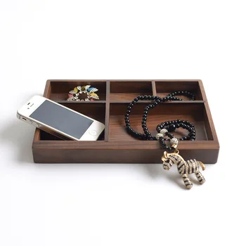 

Boutique black walnut storage box western-style drawer upscale Wood serving tray solid wood tableware storage