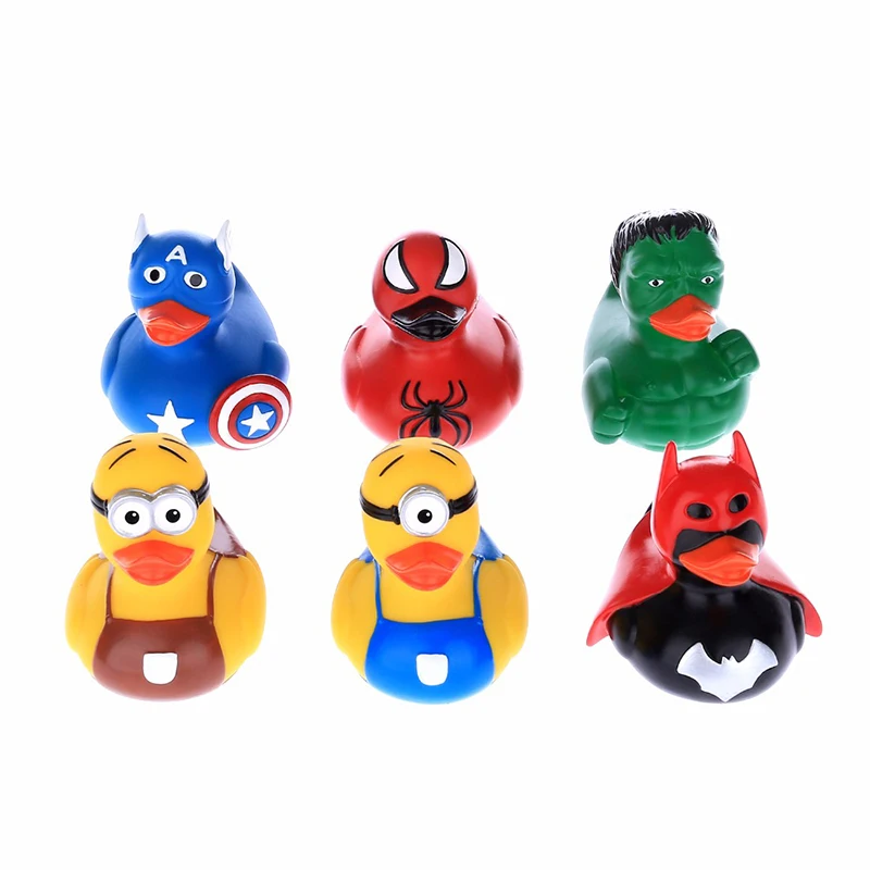 

Little Yellow Duck Batman Hulk Spider-Man Captain of America Duck Lovely Baby Toy Bath Birthday Gift Toy Duck