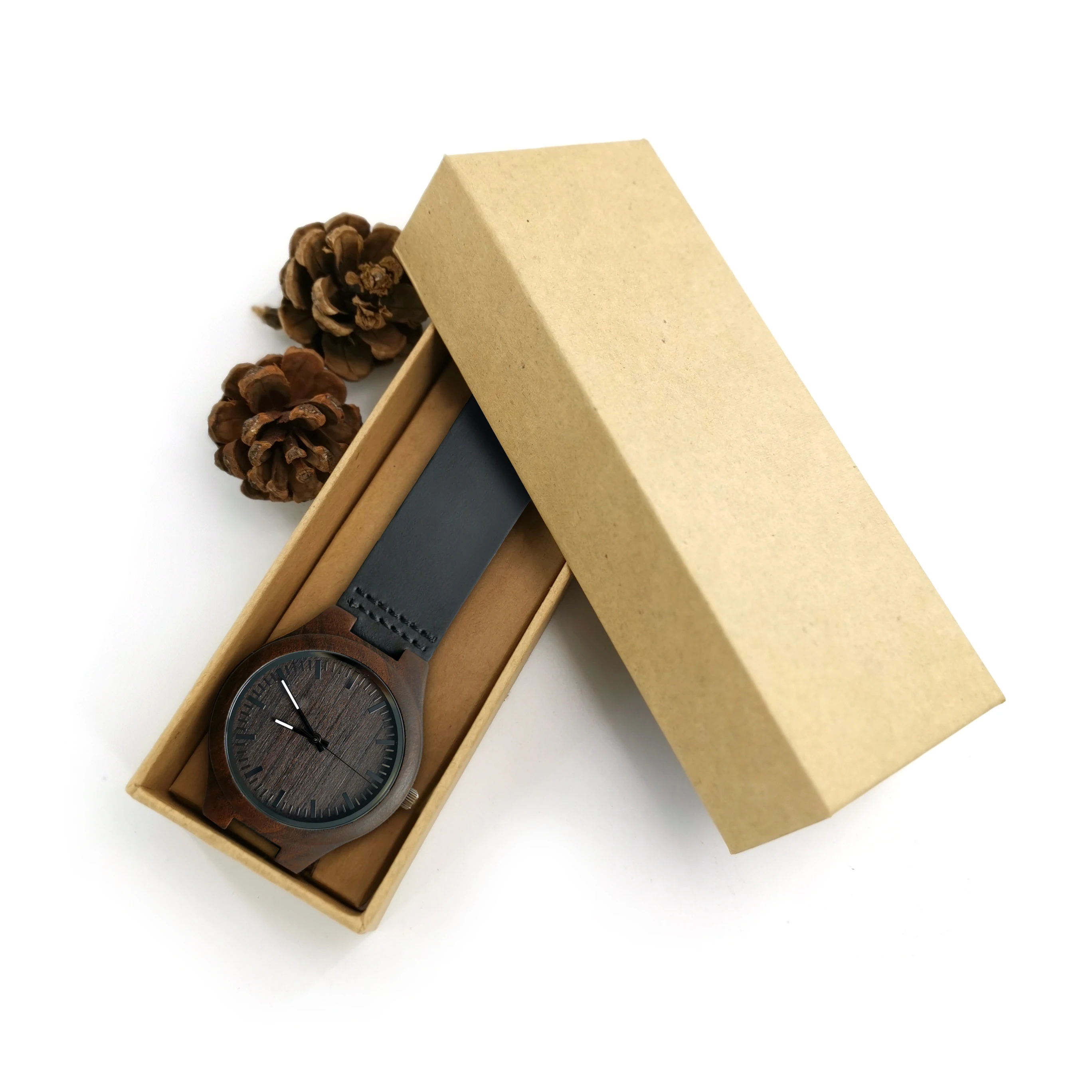 Back carved blessing leather watch with sandalwood night light watch To my boyfriend's