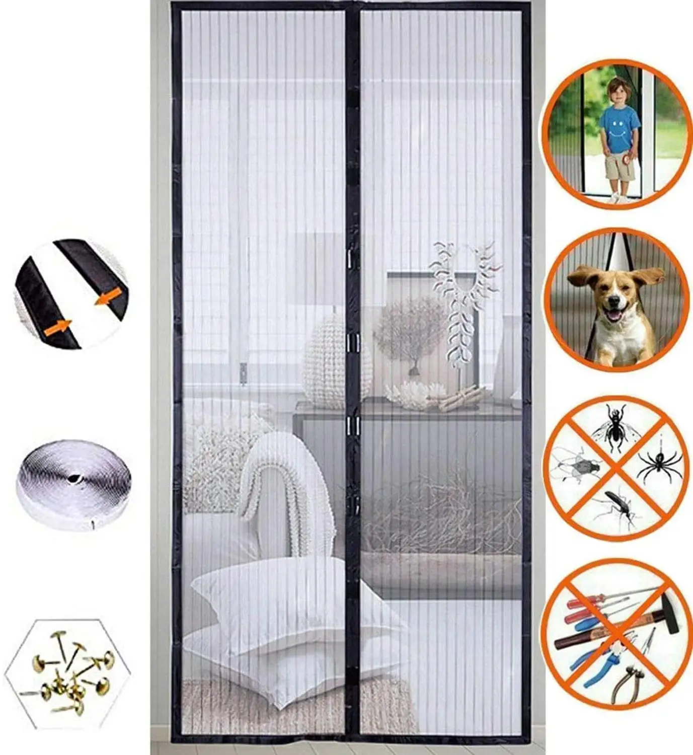 2020 Summer Mosquito Net Door Anti Mosquito Insect Fly Bug Curtains Automatic Closing