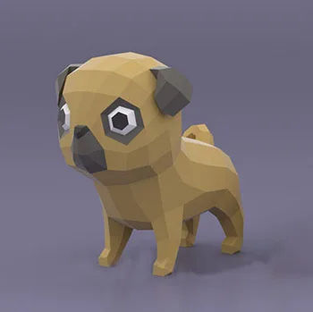 

Puppy 3D Paper Model Geometry Handmade DIY Little Dog Animal Paper-cut Creative Children's Educational Toys Three-dimensional