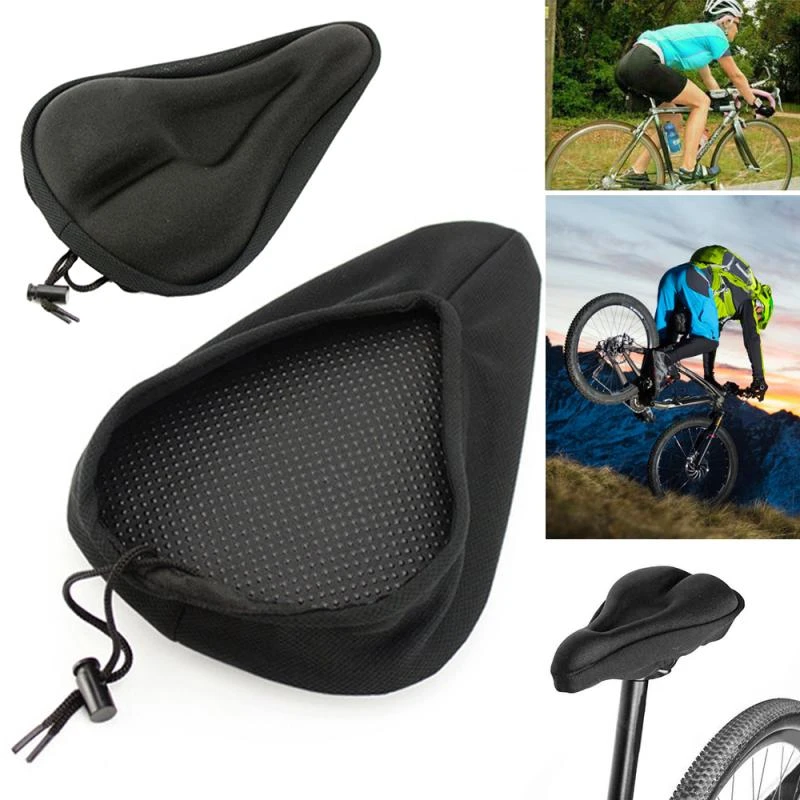 Asiento de bicicleta de silicona 3D, funda de Gel sillín de bicicleta de montaña, almohadilla acolchada, cojín suave y de bicicleta| - AliExpress