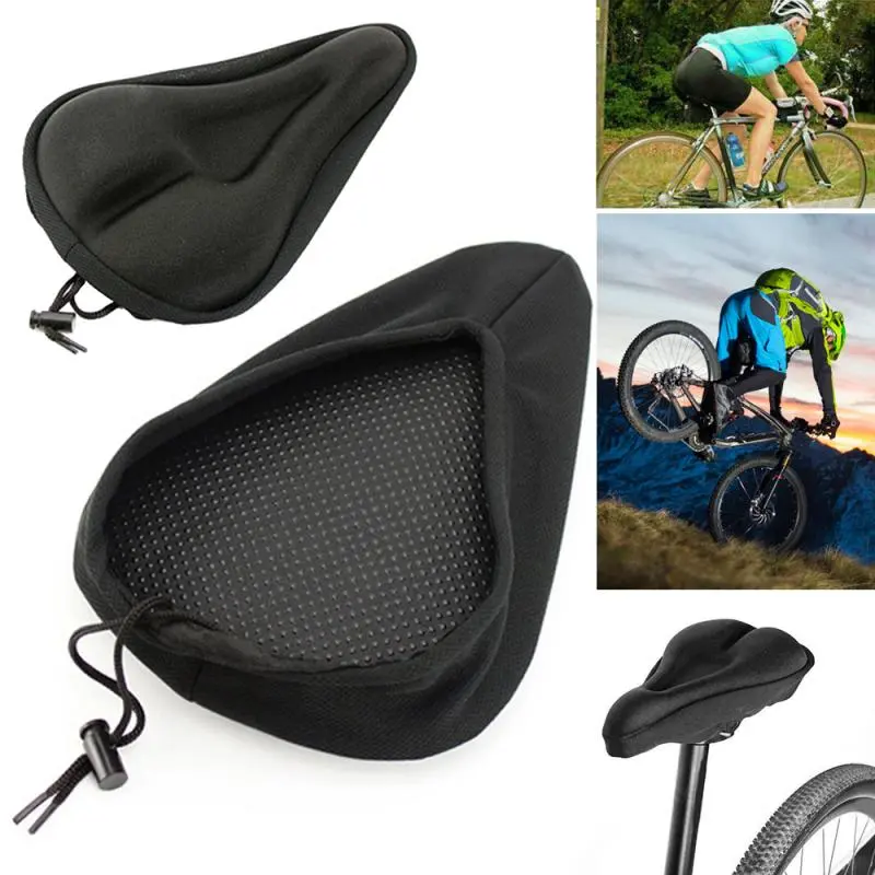 Bike Bicycle Silicone 3D Gel Saddle Seat Cover Comfort Pad Padded Soft Cushion
