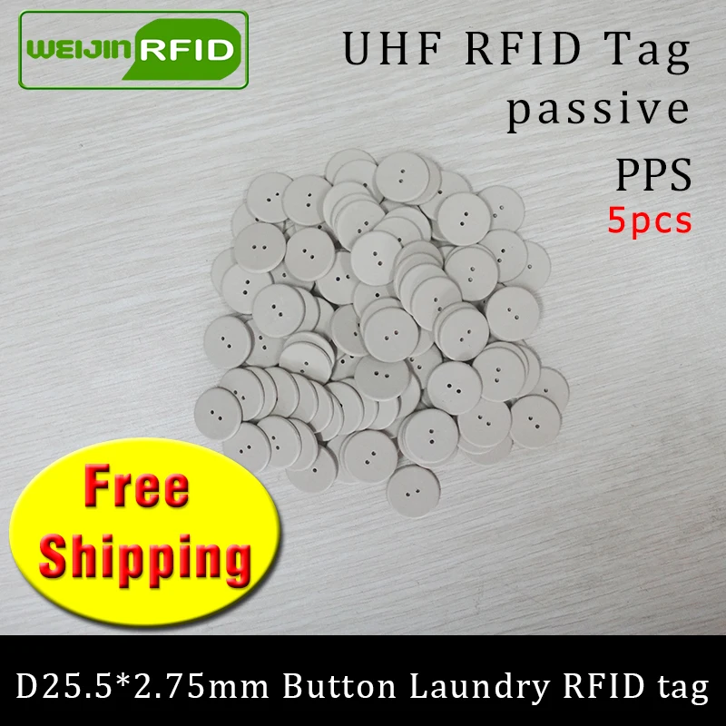UHF RFID бирка для стирки PPS Кнопка моющаяся 915 МГц 868 860 960 Higgs3 EPC 6C 5 шт. Бесплатная