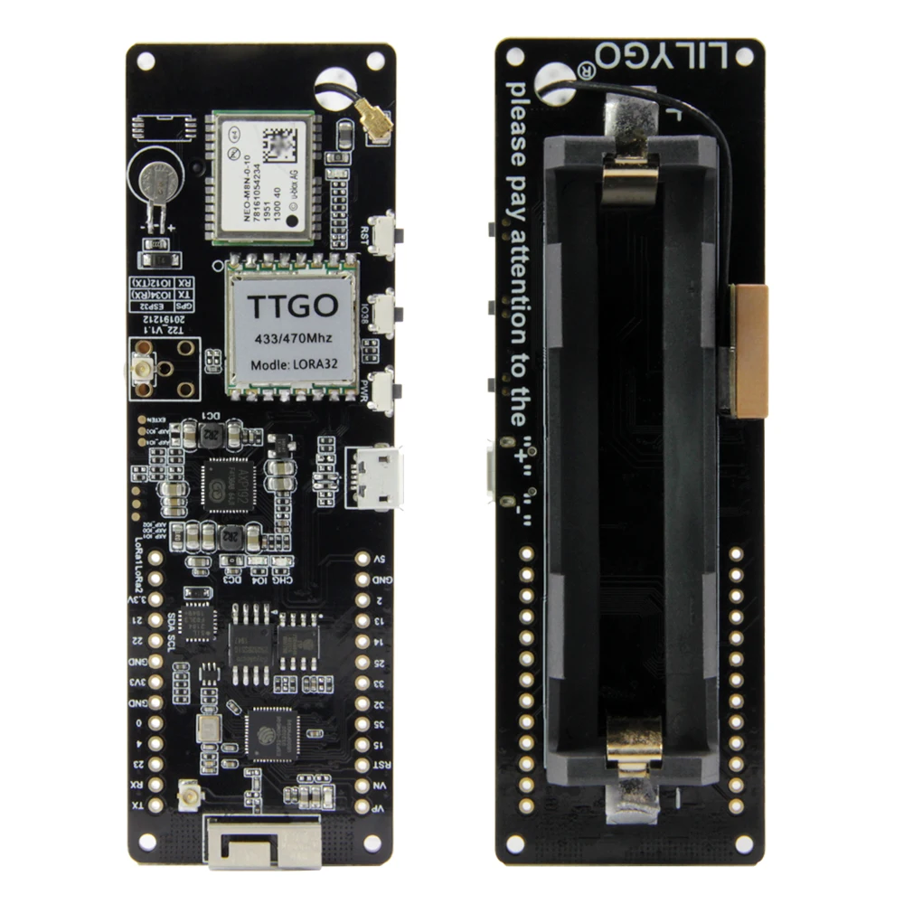 LILYGO®TTGO T Beam V1.1 ESP32 LORA 433/868/915 МГц WiFi беспроводной Bluetooth модуль GPS Φ IPEX 923 держатель