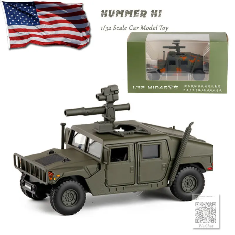 JK 1/32 масштаб военная модель игрушки армии США Hummer H1 SUV Звук Свет литья под давлением Металл тяните назад модель автомобиля игрушка для детей, подарок