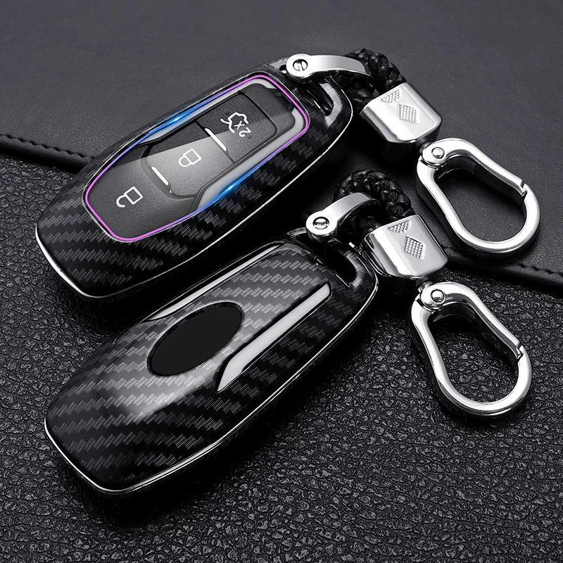 Sleek Carbon Fiber Car Key Cover Case - Premium Car Accessory