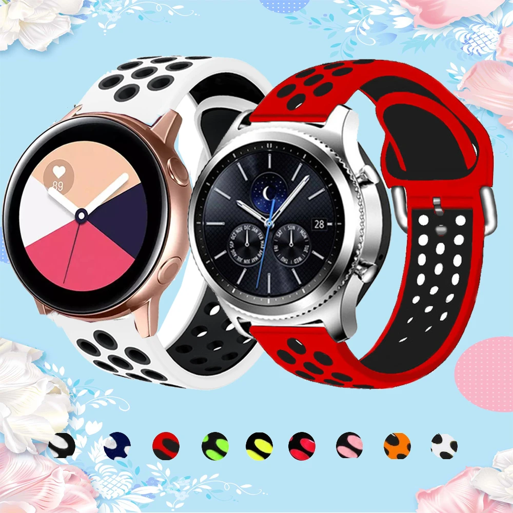 mm For Samsung Galaxy Watch Active 2 40mm 44mm Dual Color Silicone Bracelet Replaced With For Galaxy Watch Active 3 Wristband Watchbands Aliexpress