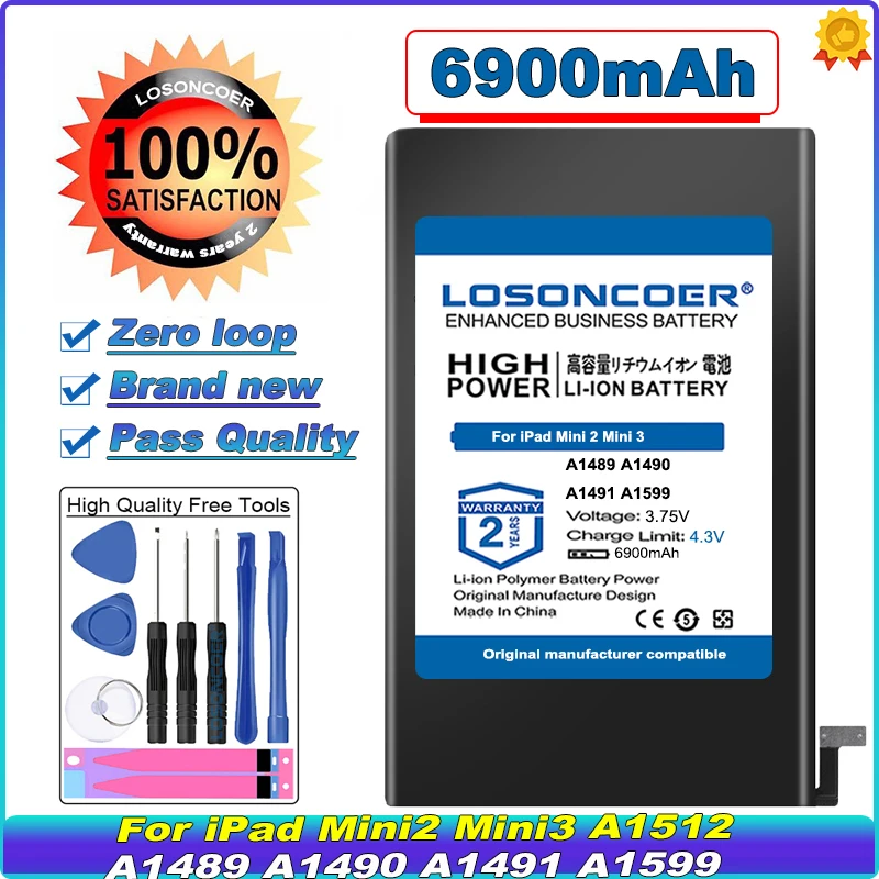 Аккумулятор для планшета LOSONCOER 6900 мАч iPad Mini 2 3 6471 Mini2 Mini3 A1512 A1489 A1490 A1491 A1599