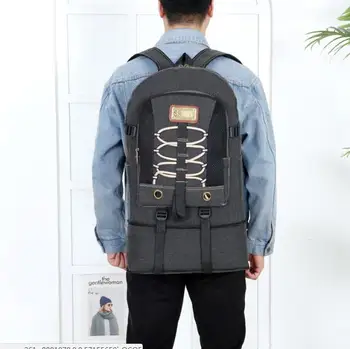 

2020 men large-capacity canvas backpack luggage bag campus lightweight school bag