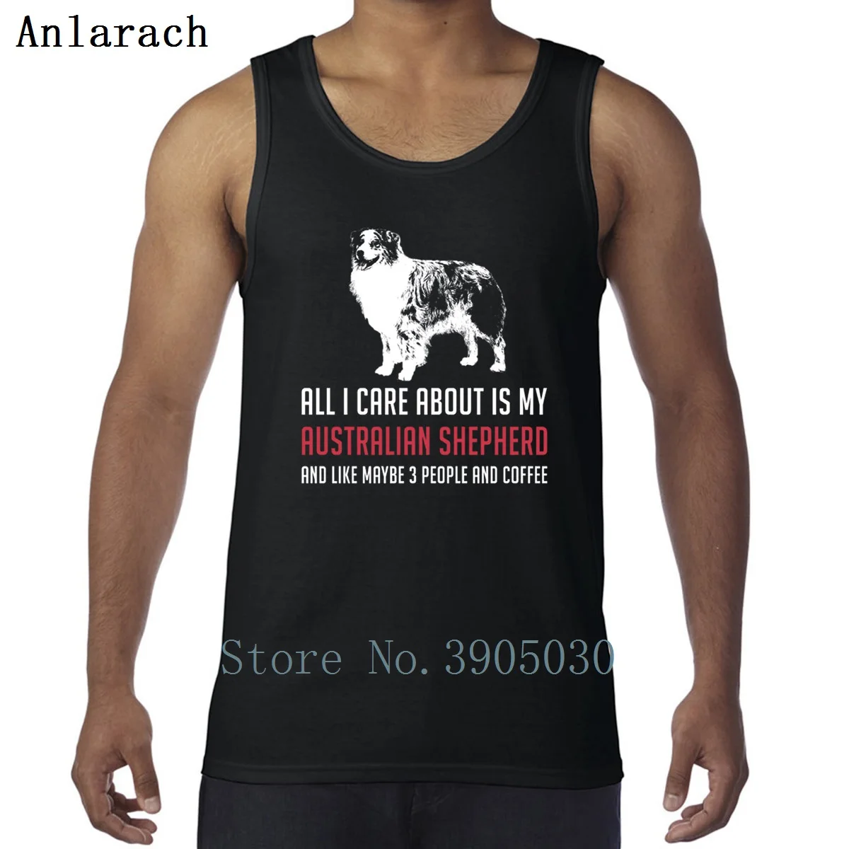 

Australian Shepherd Vest Homme Printing Summer Style Natural Tank Top For Men Great Sleeveless Streetwear Famous