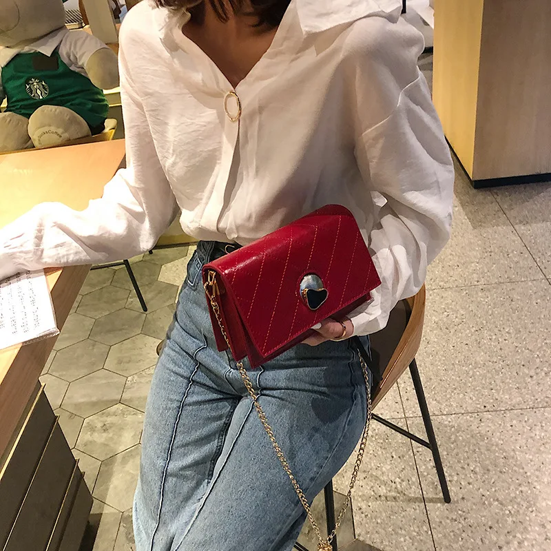 

New Textured WOMEN'S Bag 2019 New Style Fashion Summer Versatile Chain Crossbody Bag Fashion Western Style Chain Quilted