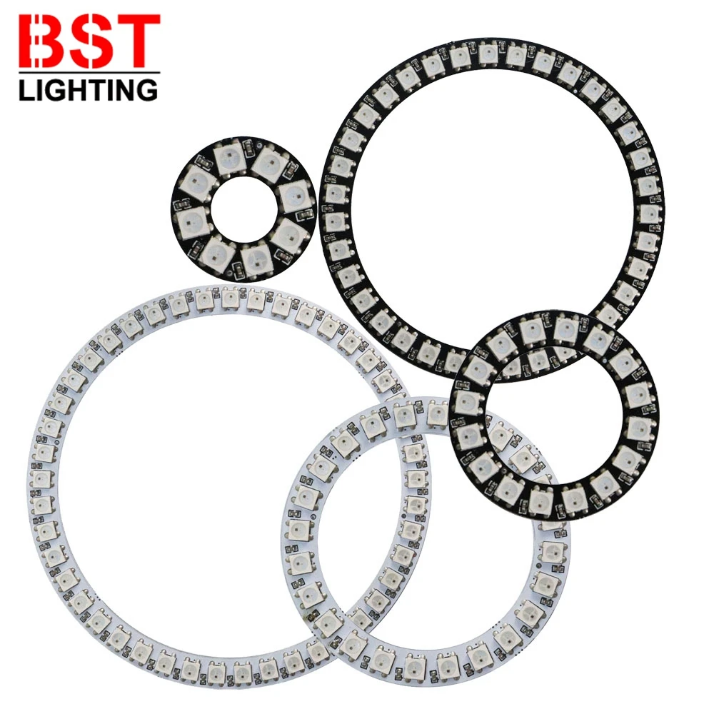 

WS2812B LED Pixel Individually Addressable Ring 8/16/24/35/45Leds WS2812 Built-in IC Full Color Circle Led Modules Light DC5V