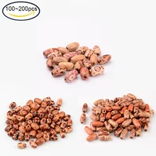 

100~200PCS Wood Beads Oval Printed Bead Mixed Color Beads Lead Free Bead for Bracelet Making for fashion jewelry