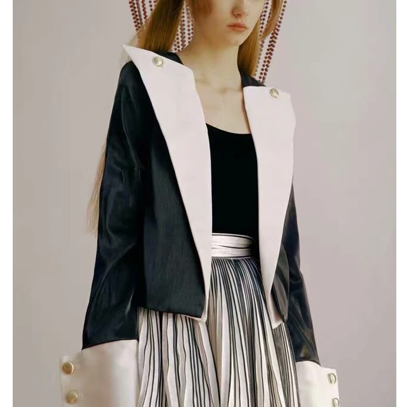 

8.27 New fashion Vintage patchwork col boule advanced blazer coat