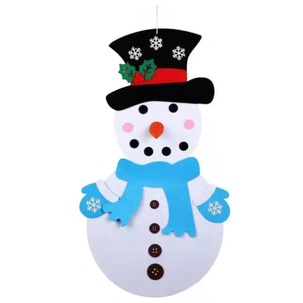DIY войлочный Рождественский Снеговик, Рождественский Снеговик, настенный стикер для детей, детские игрушки, рождественские подарки на год, войлочный Декор - Цвет: Style 1