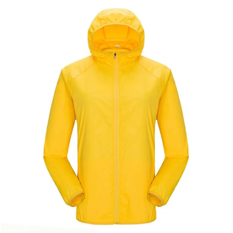 Мужская Летняя уличная быстросохнущая Солнцезащитная куртка плюс 4XL для рыбалки, водонепроницаемая одежда с защитой от ультрафиолета - Цвет: yellow