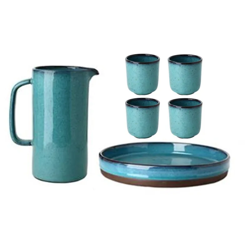  Noble Porcelain Tea Plate Set kettle tray Ceramic drinkware Kitchen drink Tool Tea Pot Cup One Set - 4000340036377