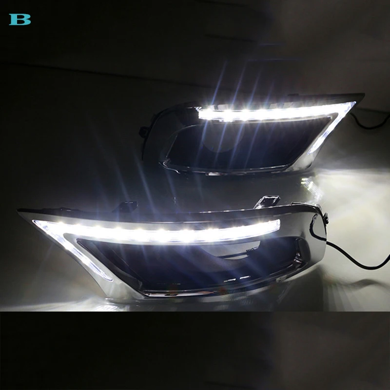 2 шт. для Toyota Camry 2009-2011 Светодиодный дневной ходовой светильник DRL Автомобильная противотуманная фара 6000K белый светильник желтый светильник
