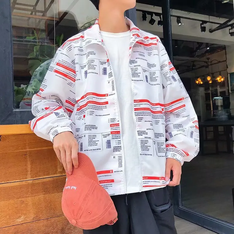 

Men's Individual Printed Jacket Men's Spring and Autumn 2019 Men's Clothing New Student Jacket