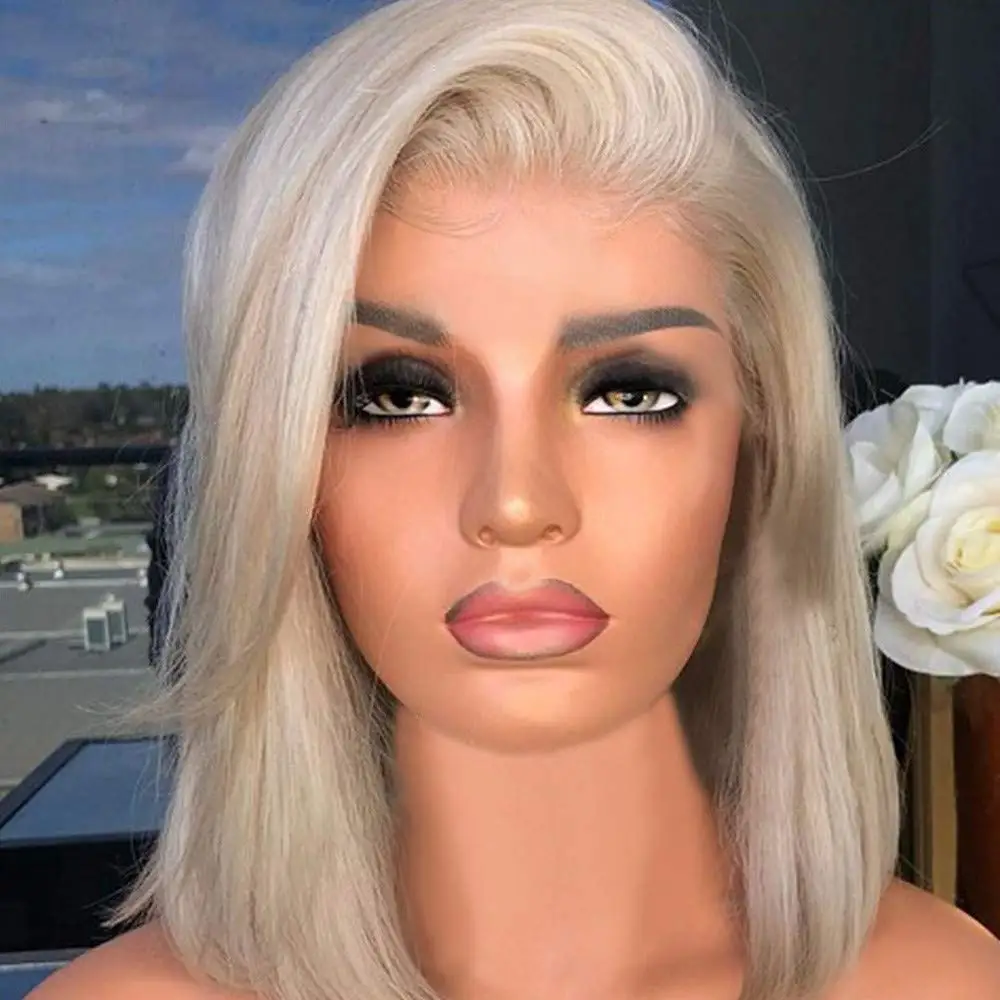

Gray Short Bob Silky Straight Synthetic Wigs For Women Cosplay Wig High temperature FiberAfrican American Hair