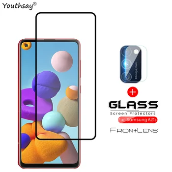 Para Samsung Galaxy A21s cristal pantalla Cámara Len película protectora borde completo pegamento 9D vidrio para Samsung A21s vidrio para Galaxy A21s