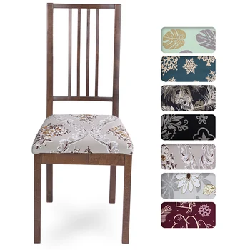 

1/2/4/6pcs Printed Elastic Stretch Dining Chair Decorative Seat Covers Washable Dustproof Muti-fuction Spandex Chair Pad Cover