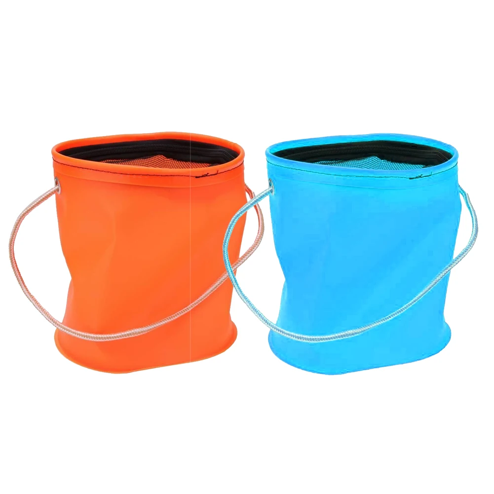 

Fishing Use EVA Storage Hike Multifunctional Washing Bag Easy Carry Round Shape Folding Bucket Tackle Accessory Portable Travel
