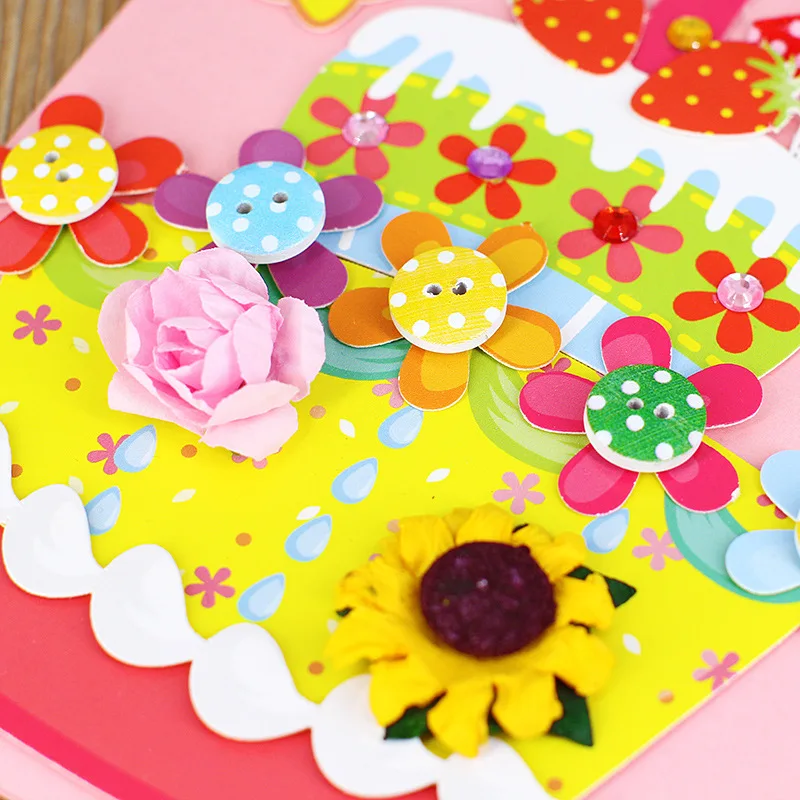  Children Educational Toy DIY Cartoon card Kraft Paper Handmade Birthday Invitation Greeting Card wi - 4.00025E+12