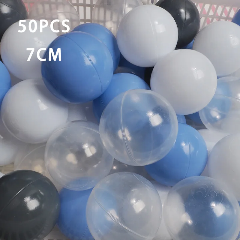 7 см/50 шт экологически чистые красочные Мячи Мягкие пластиковые океанские шарики прозрачные воды океанские волнистые шарики игрушки для детей Малыш Ребенок - Цвет: WJ3709B