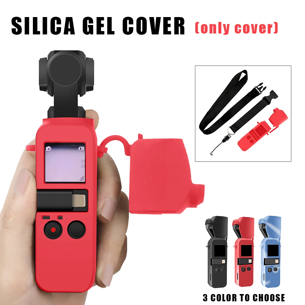 

For DJI OSMO Pocket Silicone Protective Cover Dustproof Anti Lost Non Slip Soft Hanging Durable Solid Adjustable Strap Portable