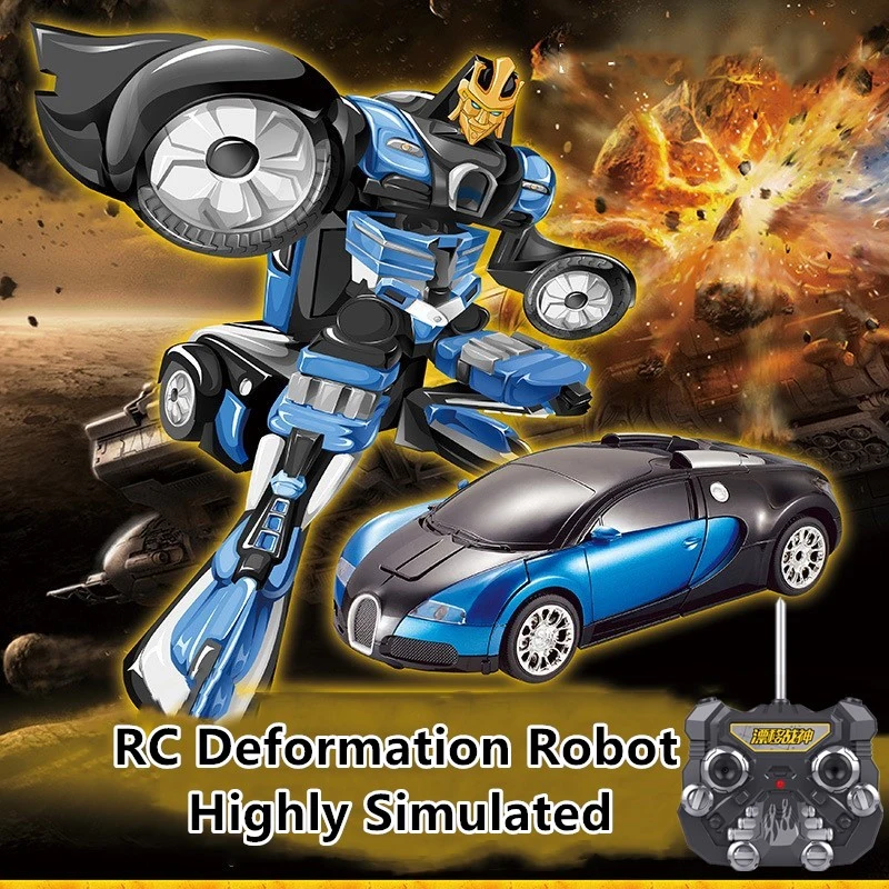 

Wireless Remote Control RC One-Button Deformation Model Toy Car Robot 20mins High Simulation Drift robocar Electric Kids Toy