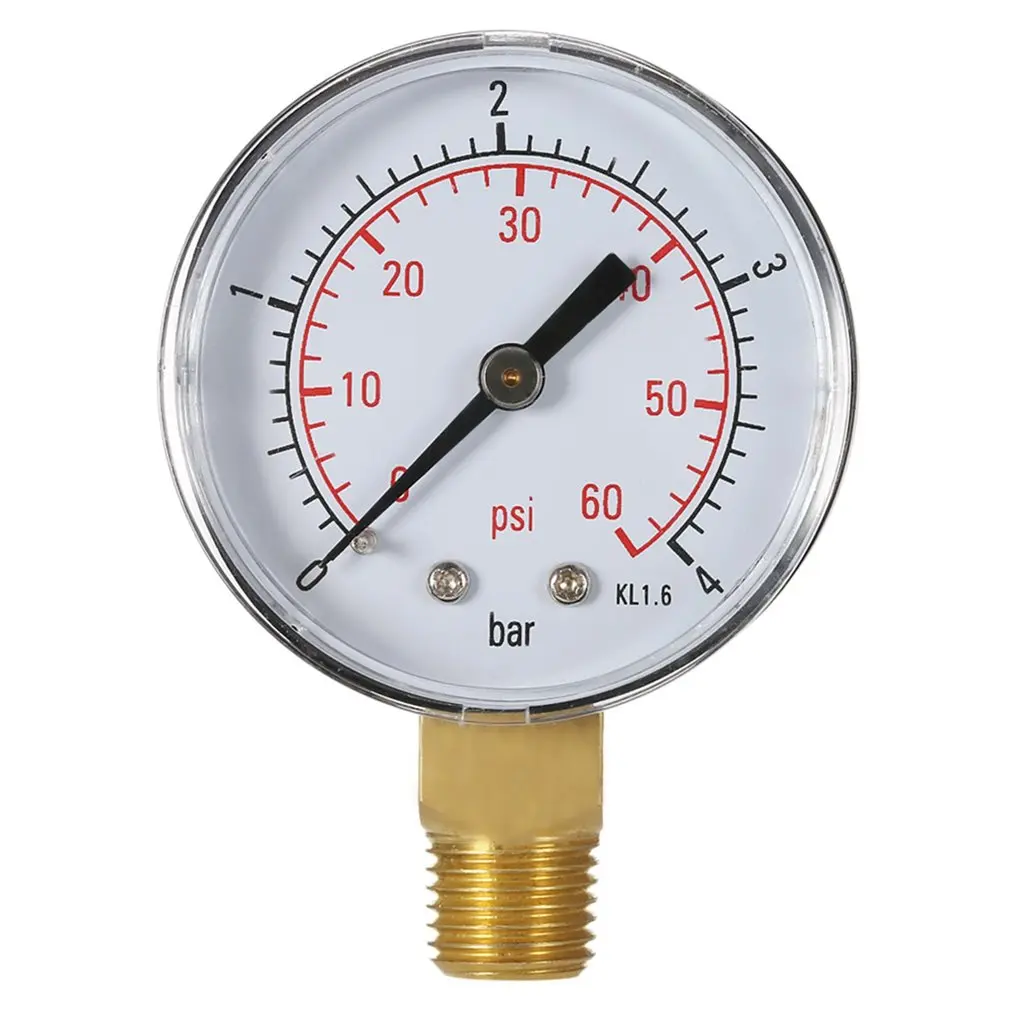 

Practical Pool Spa Filter Water Pressure Gauge Mini 0-60 PSI 0-4 Bar Side Mount 1/4 Inch Pipe Thread NPT TS-50