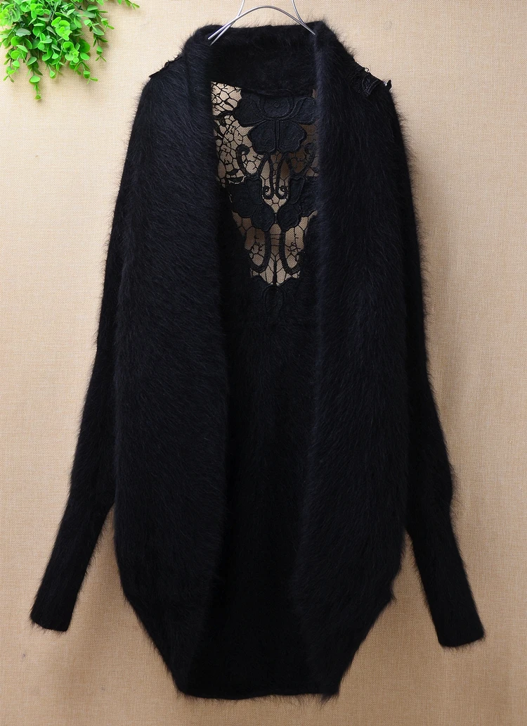 Slim women female Angora rabbit hair knitting mink velvet inner sleeve tightening sleeve cardigan coat Chinese style clothing