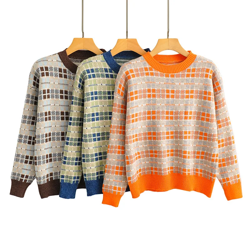 

2020 Autumn Europe and America WOMEN'S Dress New Style Jacquard Sweater WOMEN'S Sweater 9589