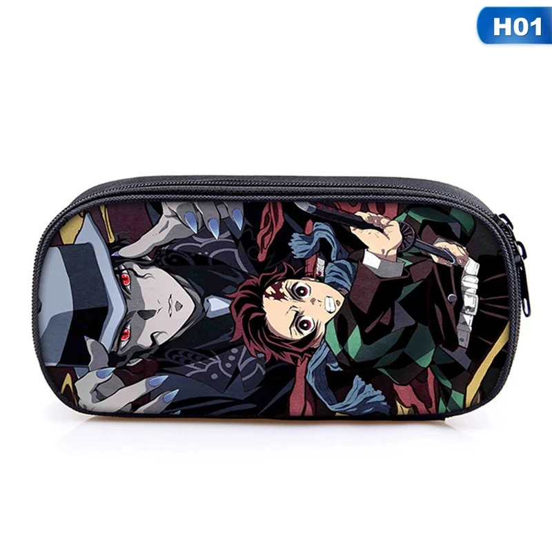 Холщовый кошелек Kimetsu No Yaiba, чехол-карандаш на молнии, сумка для макияжа, канцелярская сумка