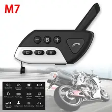 V5.0 Bluetooth interkom motosiklet kask kulaklık M7 çok BT kablosuz Walkie Talkie 800m Stereo interkom kulaklık için 5 Rider