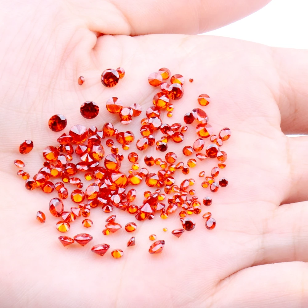 100pcs 1mm-4mm 5A And Mixed Sizes Round Beads Cut CZ Stone Brilliant Light Siam Color Cubic Zirconia Synthetic Gems stone