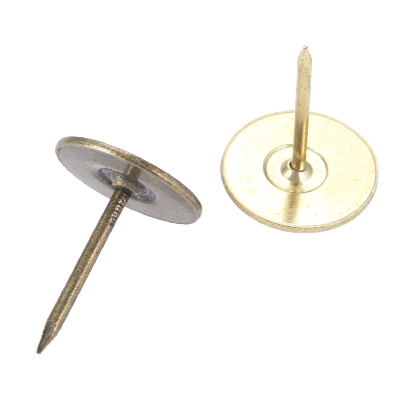 100Pcs Flat Head Tacks Bronze Gold Metal Nails Bronze Gold Decorative Tacks Furniture Nails 