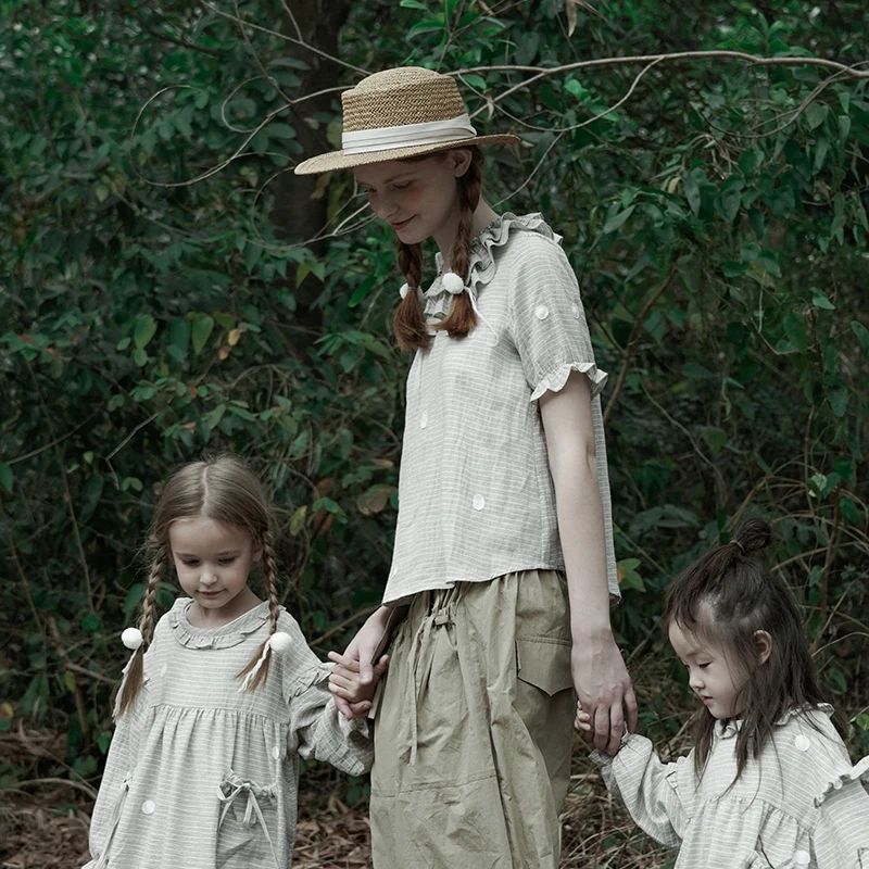 imakokoni gray striped top original design
