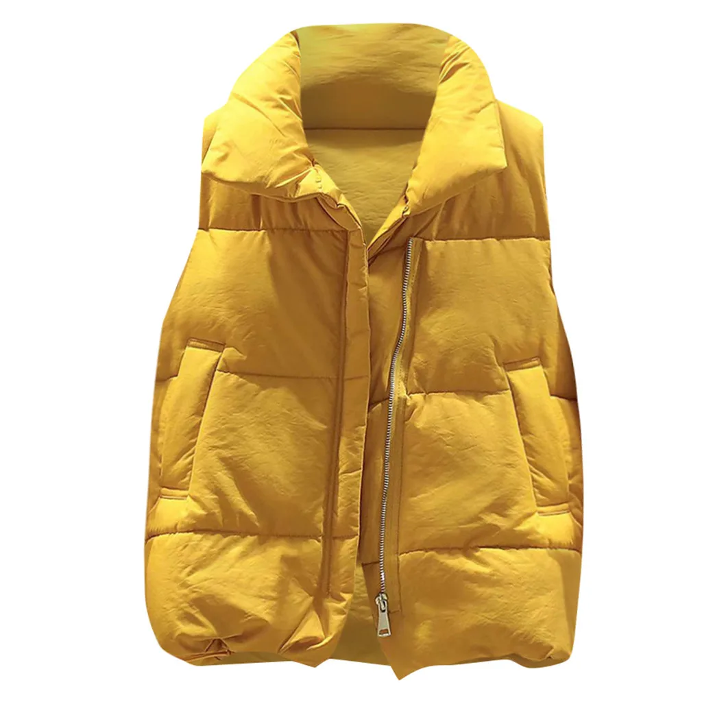 JAYCOSIN ladies sleeveless high-neck down vest short fashion zipper warm casual vest loose hot jacket wild 2019 new daily